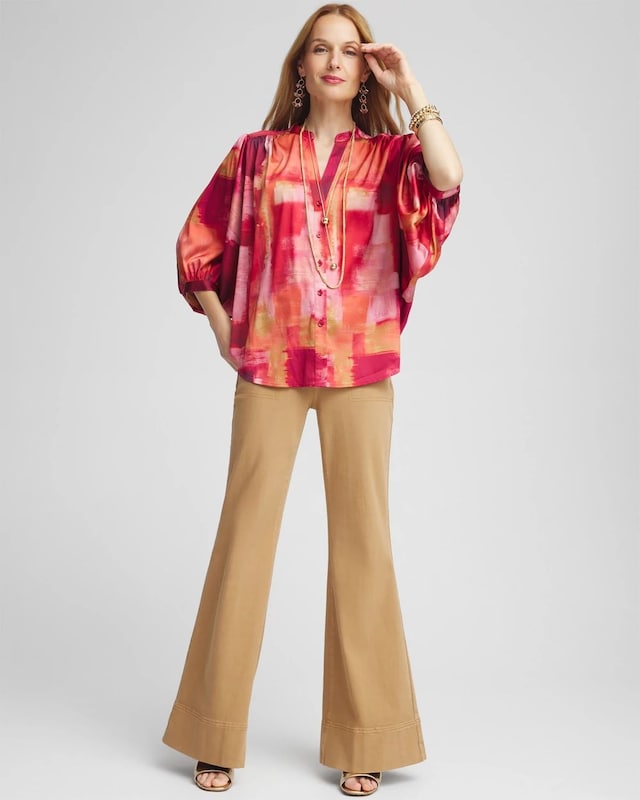 Satin Dolman Sleeve Shirt - image 2